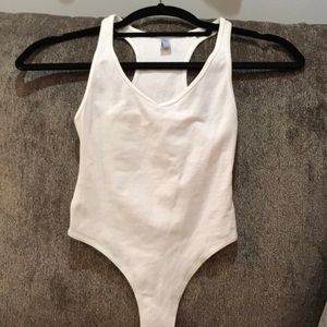 American apparel razor back white body suit xs